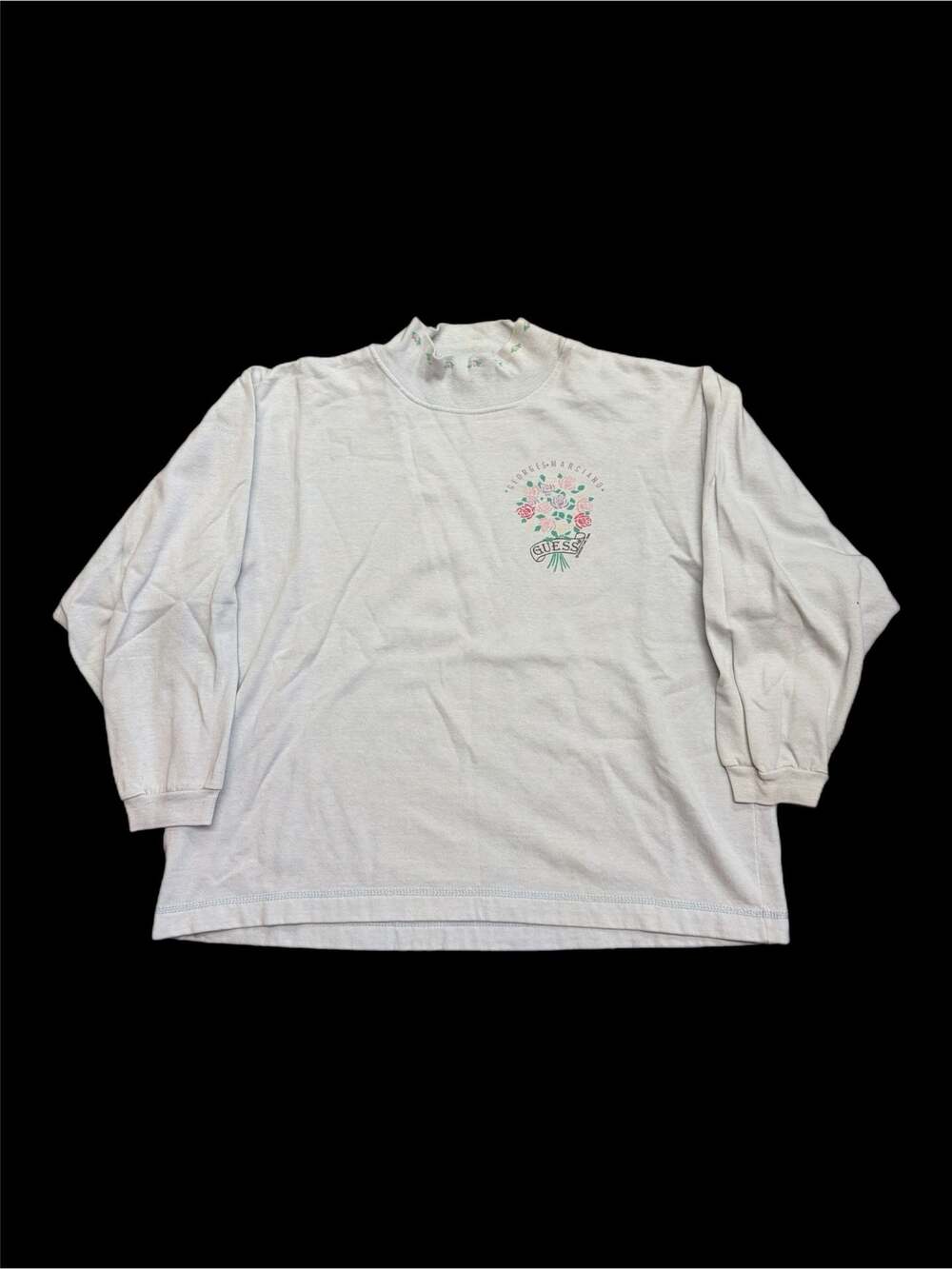 Vintage 1988 Georges Marciano Guess Mock Neck Long Sleeve Sweatshirt Floral